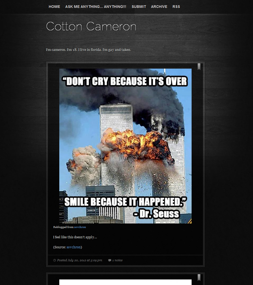 911 cotton cameron Cotton Cameron denies 9/11