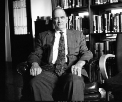 William Binney, former NSA analyst, sits in the offices of Democracy Now! in New York City during a 2012 discussion about the federal government and their access to citizens' private information.(Jacob Applebaum / Wikimedia Commons)