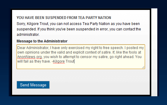 banned banned Tea Party Nation exercises fascist control of information
