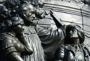 One of six vignettes on the Confederate Memorial. One of six vignettes on the Confederate Memorial.